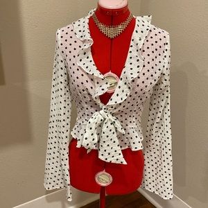 Nasty Gal polka dot blouse
